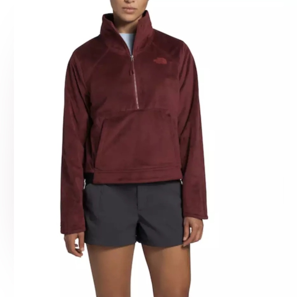 The North Face Womens Jacket Shelbe Raschel Reversible Pullover Fleece Red Oak
